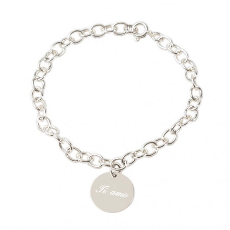 Bracciale rotondo argento personalizzato Bracciale rotondo argento personalizzato
