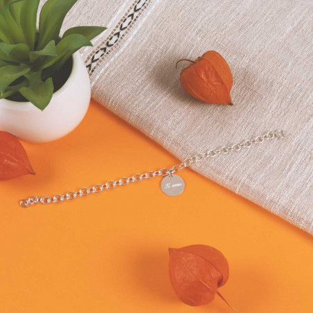 Bracciale rotondo in argento personalizzabile Bracciale rotondo in argento personalizzabile