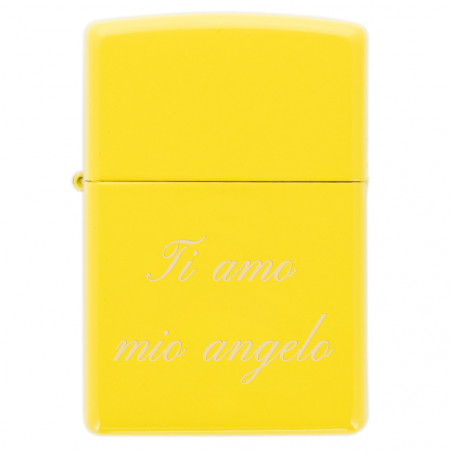 Zippo giallo inciso