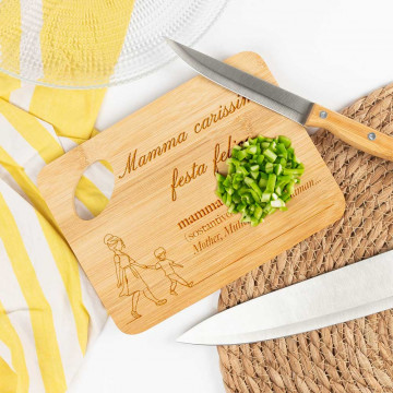 Tagliere da Cucina Personalizzato in Bambù - Idea Regalo Speciale per la Mamma
