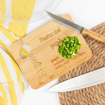 Tagliere da Cucina Personalizzato in Bambù - Regalo Speciale per Papà
