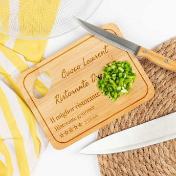 Tagliere in Bambù Personalizzato - Design "Ristorante Unico", Idea Regalo Speciale