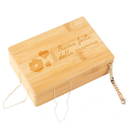 Scatola di gioielli in legno inciso Scatola di gioielli in legno inciso