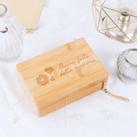 Scatola di gioielli in legno chiaro personalizzato Scatola di gioielli in legno chiaro personalizzato