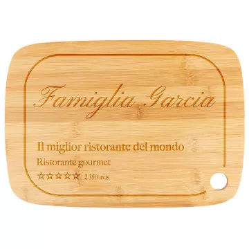 Tagliere miglior ristorante personalizzato in bambù con incisione