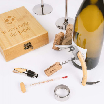 Scatola per vino in legno di bambù incisa personalizzata