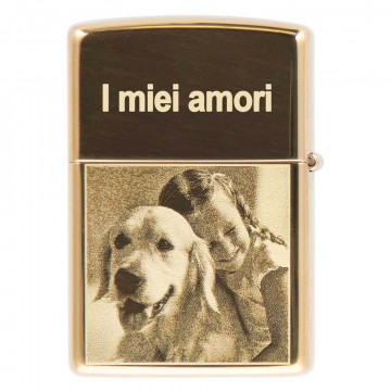 Accendino Zippo American Classic dorato inciso