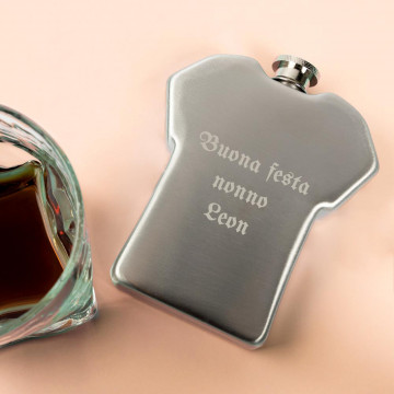 Fiaschetta per maglietta in acciaio con incisione personalizzata