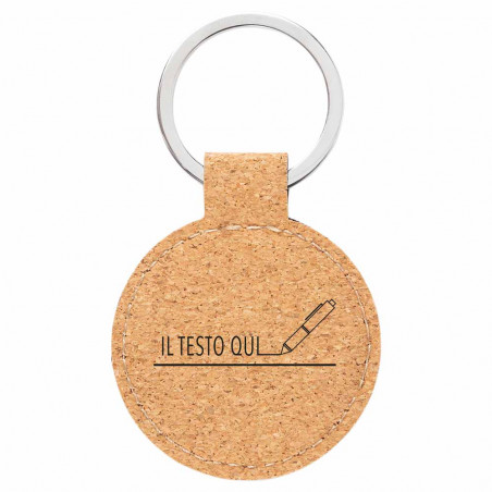 Portachiavi Cork formato rotondo per personalizzare Portachiavi Cork formato rotondo per personalizzare