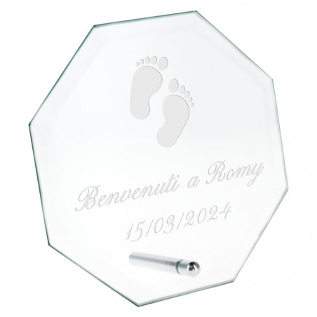 Trofeo di vetro ottagonale personalizzato