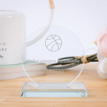 Telaio in vetro rotondo personalizzato a piedi