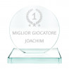 Trofeo rotondo in vetro da personalizzare