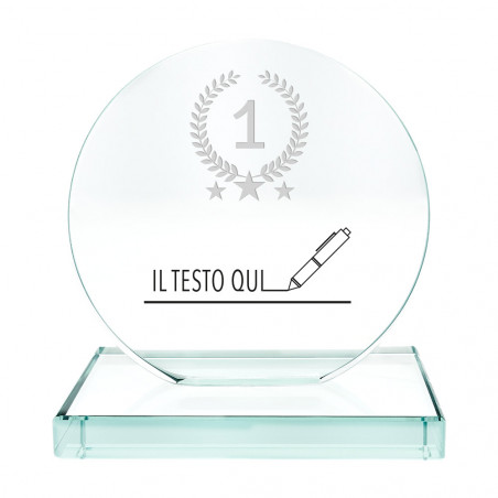 Trofeo di vetro premio tondo per personalizzare Trofeo di vetro premio tondo per personalizzare