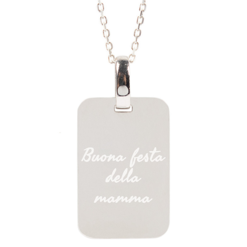 Collana rettangolare in tessuto inciso