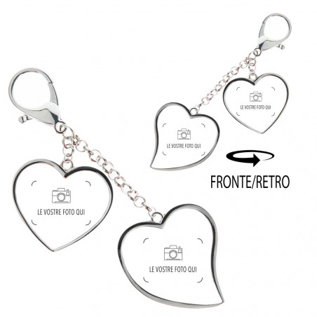 Portachiavi 2 cuori doppio lato Portachiavi 2 cuori doppio lato