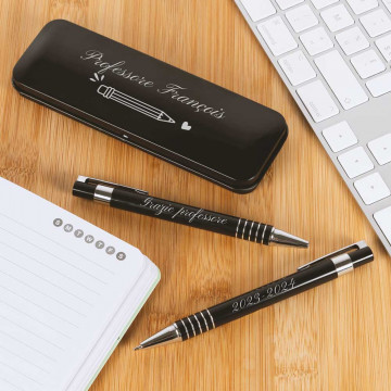 Penna a sfera e matita meccanica personalizzate |Regalo insegnante inciso
