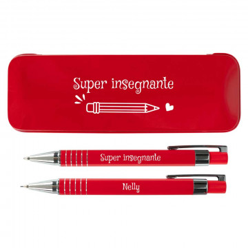 Personalizzato penna e porta mine scatola - Regalo Maestro