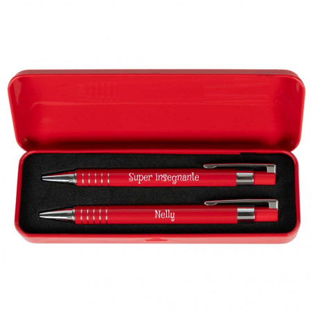 Penna interna e porta mine rosso personalizzato - Masteresse regalo Penna interna e porta mine rosso personalizzato - Masteresse regalo