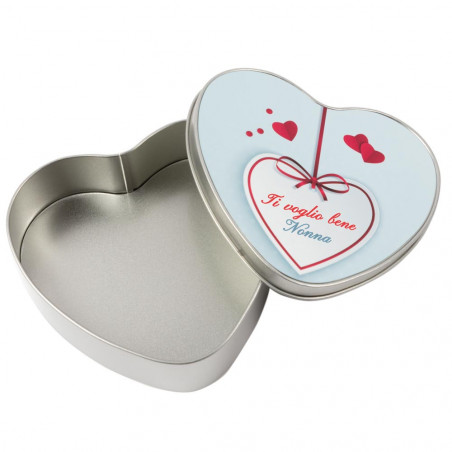 Scatola in metallo foto cuore personalizzabile Scatola in metallo foto cuore personalizzabile