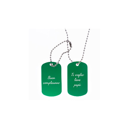 Doppia piastra militare verde personalizzabile Doppia piastra militare verde personalizzabile