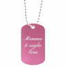 Cane tag rosa inciso personalizzato