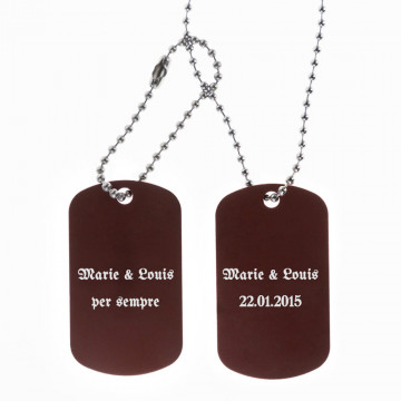 Piastra militare marrone doppio su misura