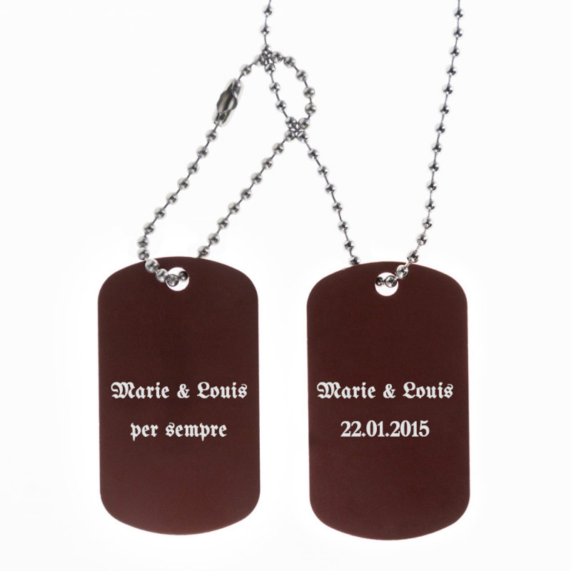 Piastra militare marrone doppio su misura