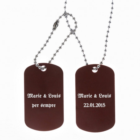 Piastra militare marrone doppio su misura Piastra militare marrone doppio su misura