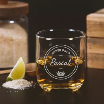 Bicchiere Personalizzato in Vetro Temperato - Regalo "Super Papà"