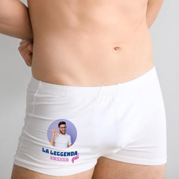 Boxer Personalizzato "La Leggenda Inizia Qui" con Foto | Idea Regalo