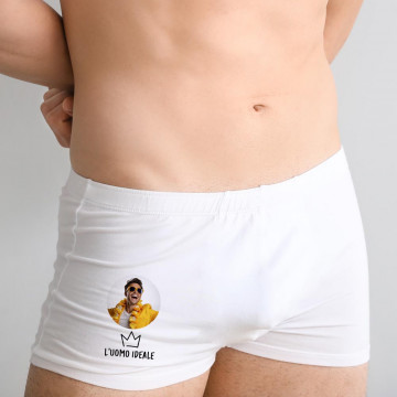 Boxer personalizzato "L’Uomo Ideale" con foto | Regalo divertente uomo