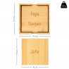 Set di 4 sottobicchieri in legno incisi