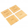 Set di 4 sottobicchieri in legno incisi