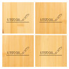 Set di 4 sottobicchieri in legno incisi