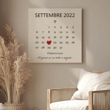 Quadro Personalizzato "Il Giorno In Cui" – Calendario dell’Amore