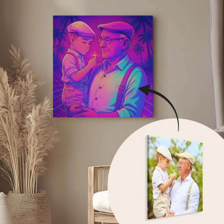 Quadro retro-futurismo anni '80 personalizzato