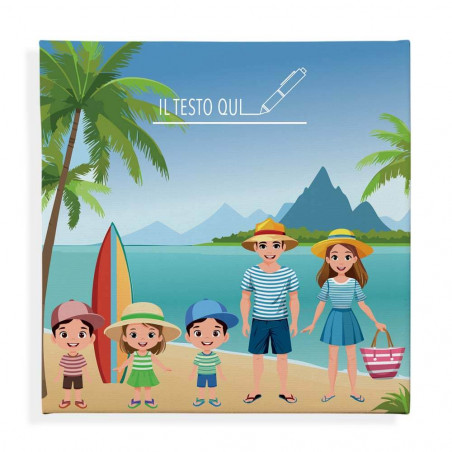 Quadro Personalizzato Famiglia in Spiaggia Quadro Personalizzato Famiglia in Spiaggia