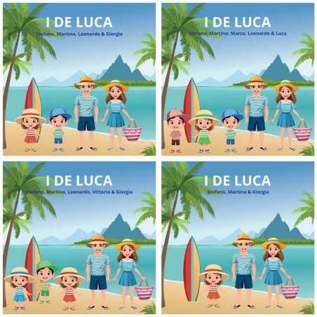 Quadro Personalizzato Famiglia in Spiaggia Quadro Personalizzato Famiglia in Spiaggia