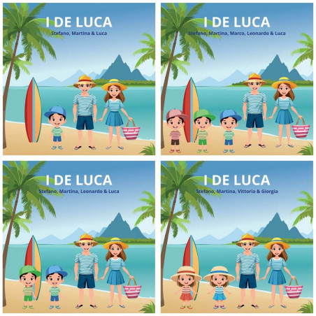 Quadro Personalizzato Famiglia in Spiaggia Quadro Personalizzato Famiglia in Spiaggia