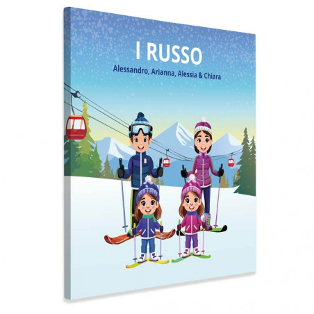 Quadro Personalizzato Famiglia sulla Neve Quadro Personalizzato Famiglia sulla Neve
