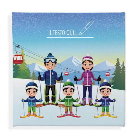 Quadro Personalizzato Famiglia sulla Neve Quadro Personalizzato Famiglia sulla Neve
