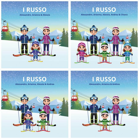 Quadro Personalizzato Famiglia sulla Neve Quadro Personalizzato Famiglia sulla Neve