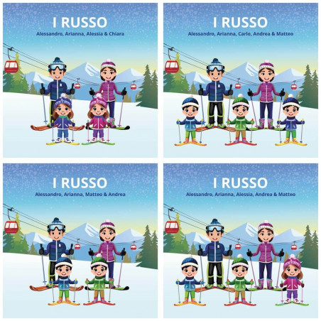 Quadro Personalizzato Famiglia sulla Neve Quadro Personalizzato Famiglia sulla Neve