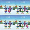 Quadro Personalizzato Famiglia sulla Neve