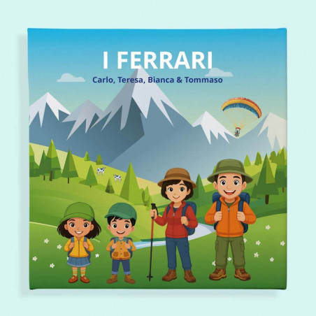 Quadro personalizzato escursione in famiglia