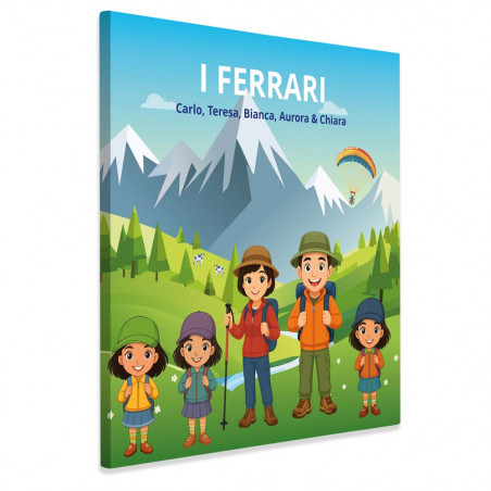 Quadro personalizzato escursione in famiglia