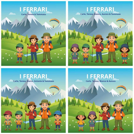 Quadro personalizzato escursione in famiglia