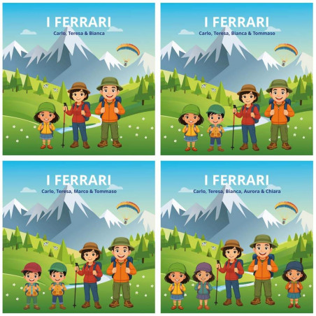 Quadro personalizzato escursione in famiglia