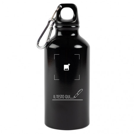Gourde in alluminio inciso nero Gourde in alluminio inciso nero