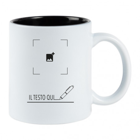 Tazza bianca e nera personalizzata Tazza bianca e nera personalizzata